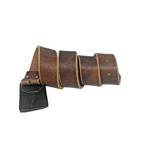 Express Design Studio Leather Belt Brown Designer Style‎ Buckle Size 34